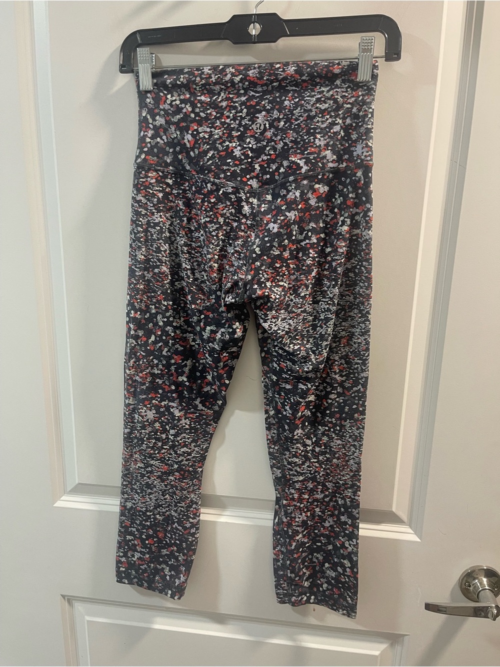 lululemon athletica Black Leggings with Red & White Speckle Print - Picture 3 of 4